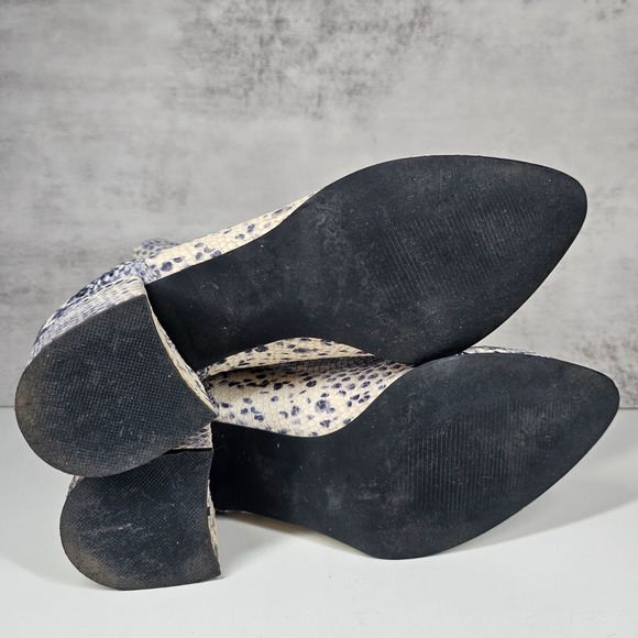 Steve Madden Jillian Snake Print Leather Boot Pointed Black Heel Women's 8.5 - Picture 10 of 11